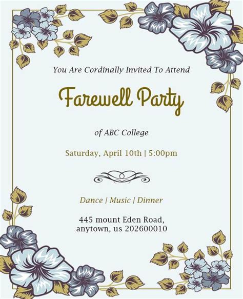 Formal Farewell Invitation Template