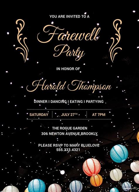 Farewell Invitation Template Design