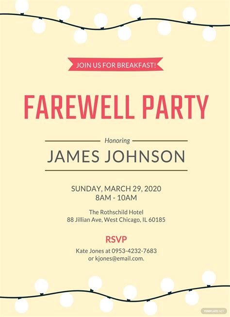 Farewell Invitation Templates in Word