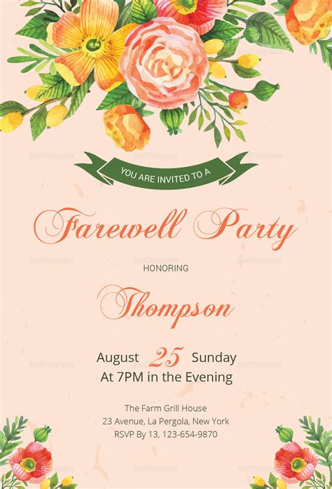 Farewell Party Invitation Template 3