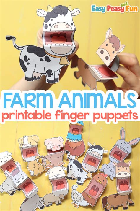 Farm animal finger puppet theater