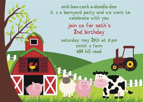 Farm Birthday Invitation Templates Gallery 1