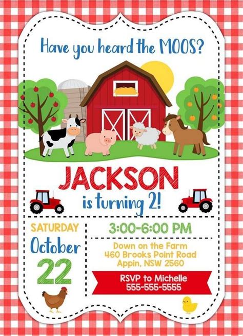 Farm Birthday Invitation Templates Gallery 6