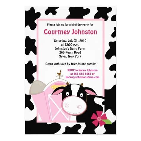 Farm Fresh Cow Invitation Template