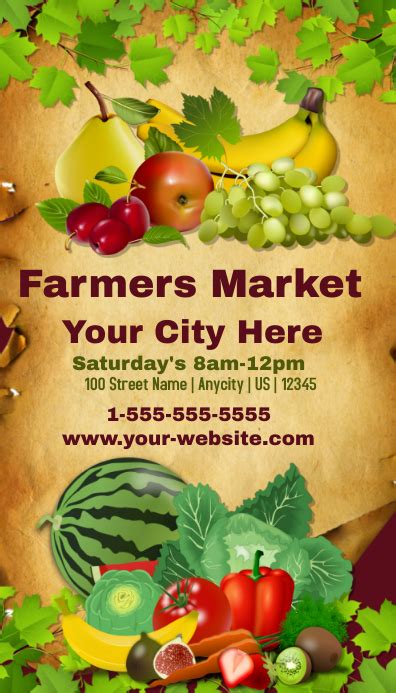 Farm market business card template