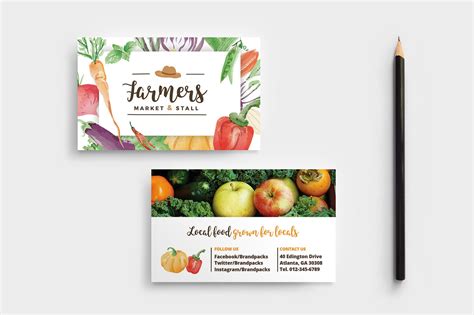 Farmers market business card template