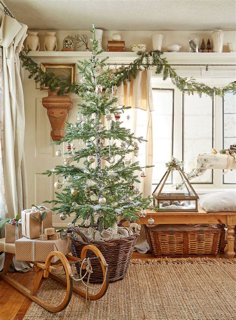 Farmhouse Christmas Tree with Natural Branches