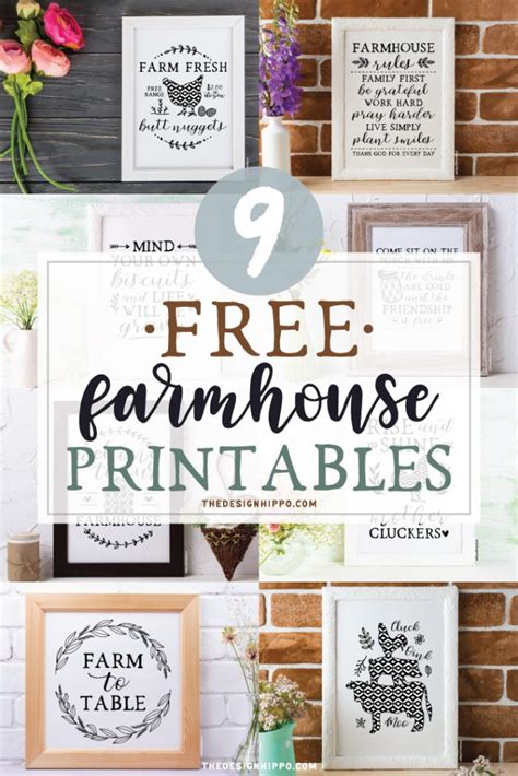 A farmhouse inspired printable on a brick wall