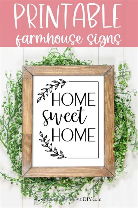 A collection of farmhouse printable designs on a table