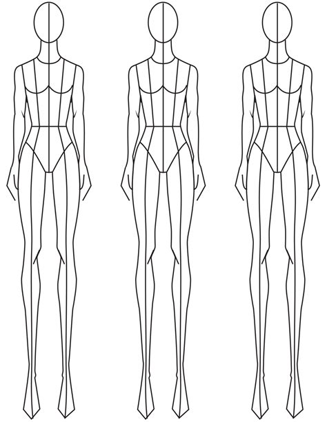 Fashion Model Drawing Templates Gallery 1