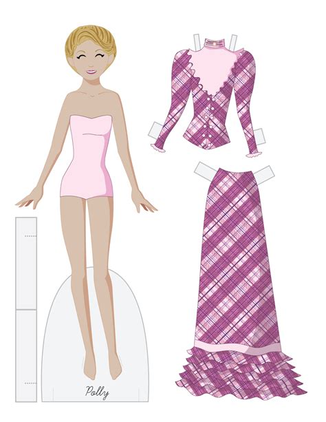 Fashion paper dolls with colorful clothing and accessories