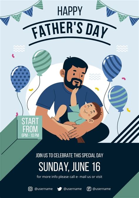 Classic Father's Day Invitation Template