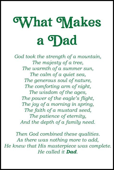 Father's Day Poem Printable Example 1