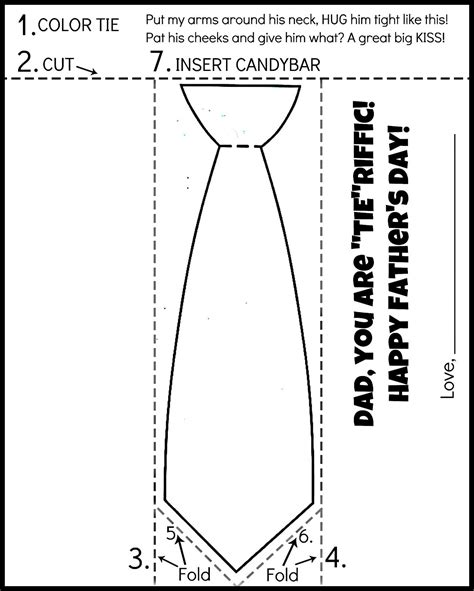 Father's Day Tie Template Printable Design