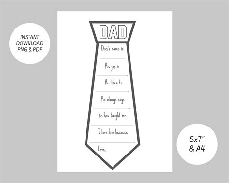 Father's Day Tie Template Printable Gallery 10