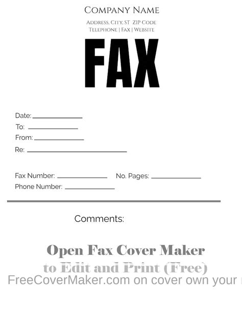 Fax Cover Page Ideas