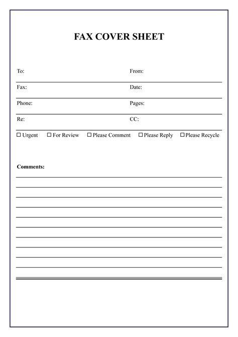 Fax Cover Page Template Excel