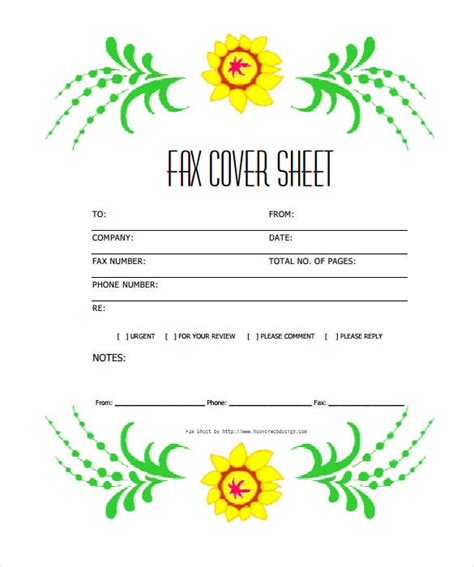 Colorful Fax Cover Sheet Template