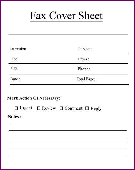 Confidential Fax Cover Sheet Template