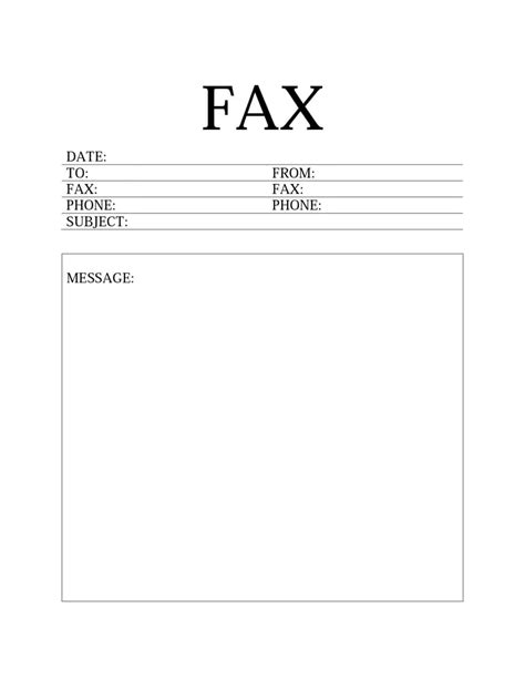 Fax cover sheet template download