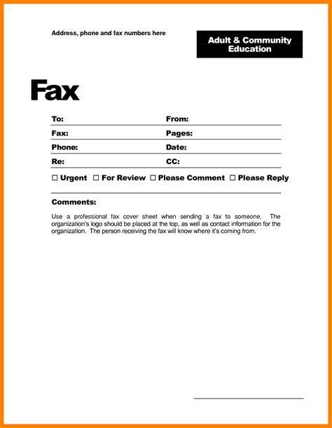 Fax Cover Sheet Template Example 4