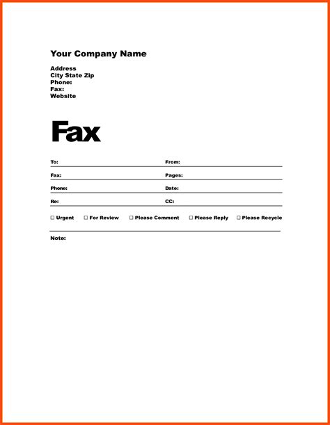 Professional Fax Cover Sheet Template