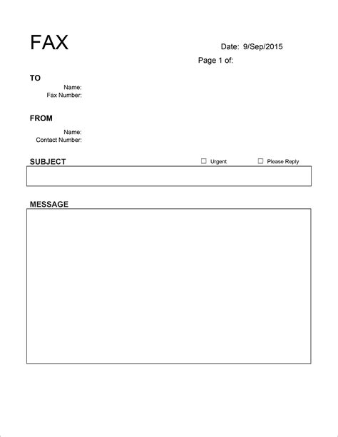 Fax cover sheet template sample 2