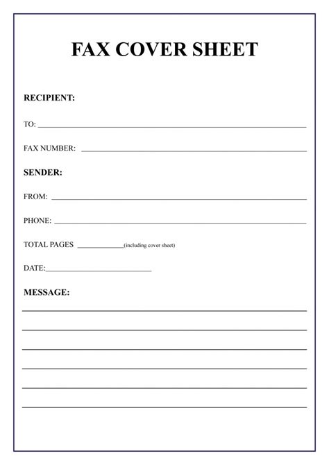 Fax cover sheet template sample 5