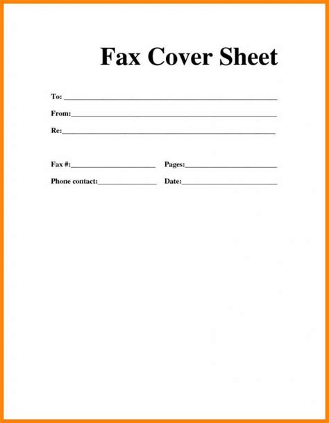 Basic Fax Cover Sheet Template in Word