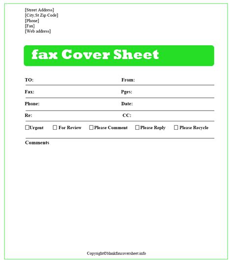 Fax Cover Sheet Templates Google Docs