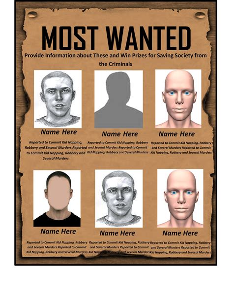 FBI Most Wanted Poster Template 2