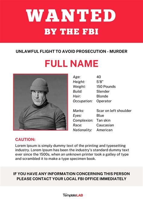 FBI Poster Template