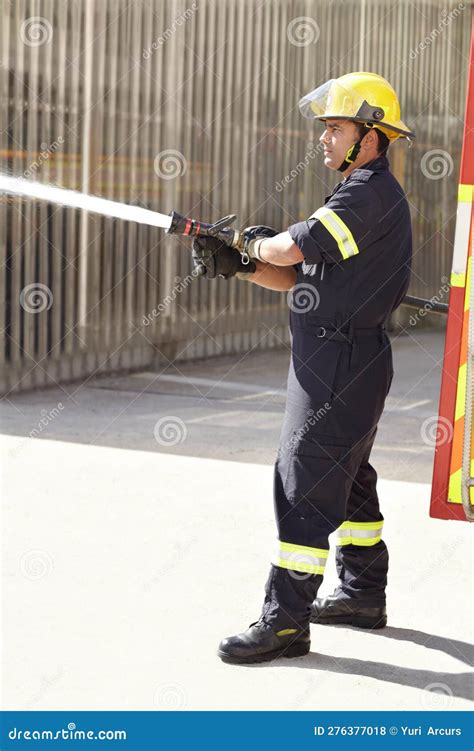 Fearless firefighter in action