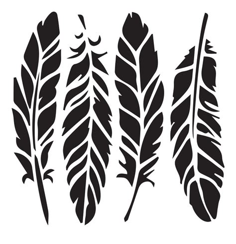 Feather Stencil Template 10