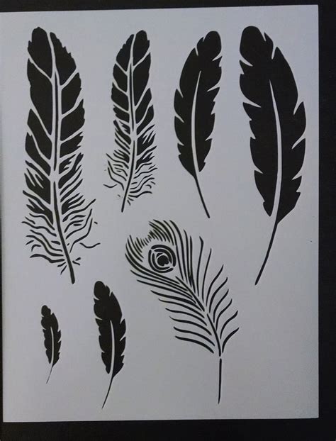 Feather Stencil Template 8