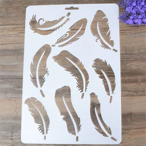 Types of free feather stencil printable templates