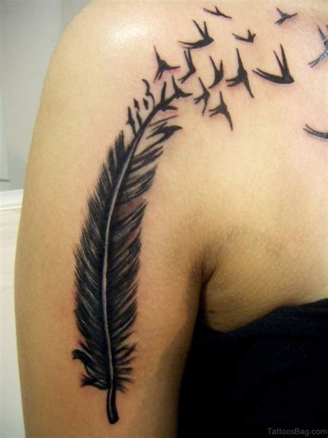 Feather tattoo ideas for shoulder