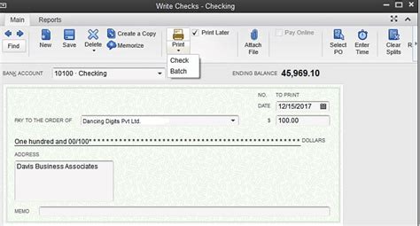 Features of QuickBooks Printable Checks