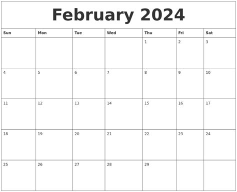 February 2024 Calendar