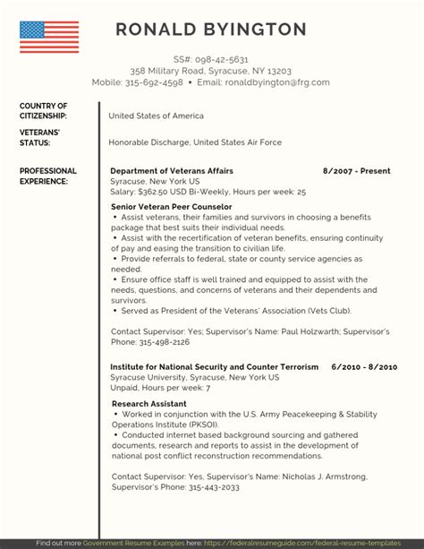 Federal Resume Template Word Download