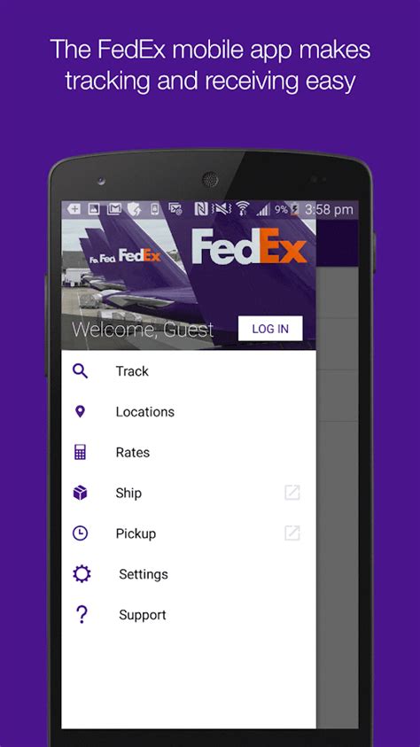 FedEx Mobile App Screenshot