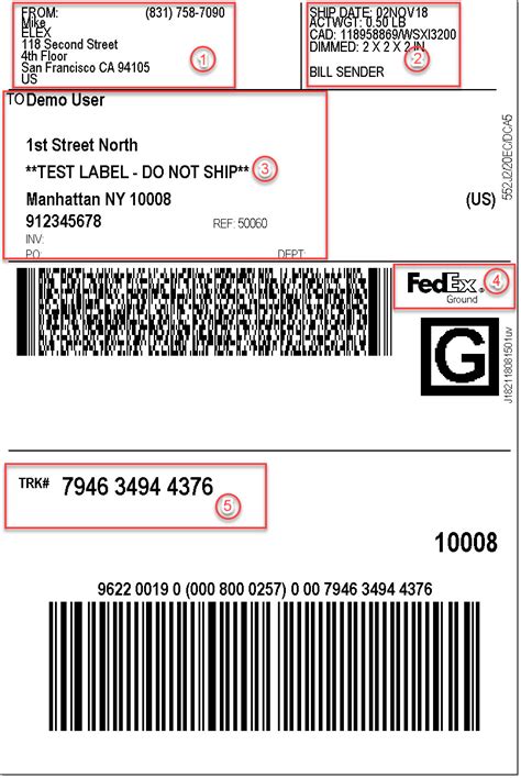 FedEx Shipping Label Template