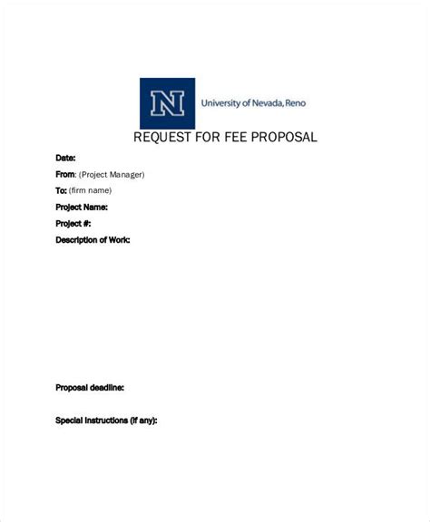 Fee Proposal Template for Large Projects