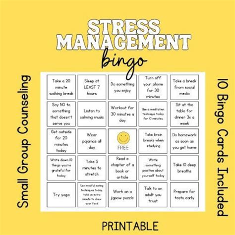 Feelings Bingo Stress Relief