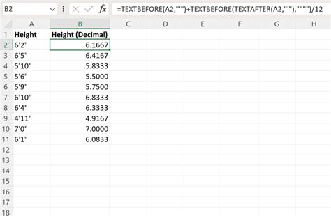 Feet and inches in Excel