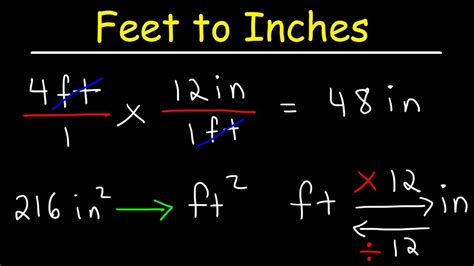 Feet to Inches Formula Example