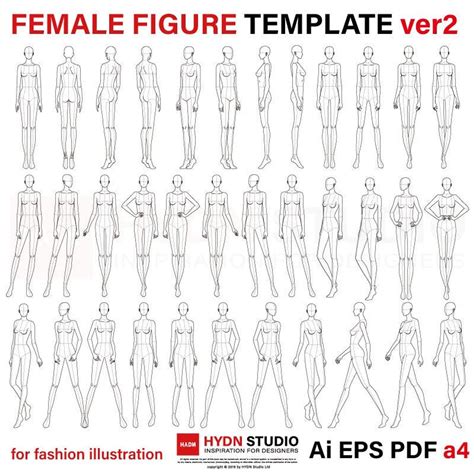 Female Body Drawing Template 2