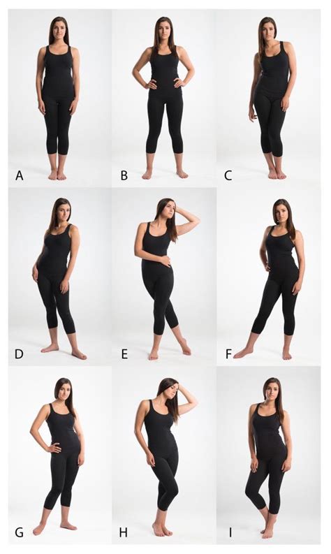 Female body pose gallery with different poses