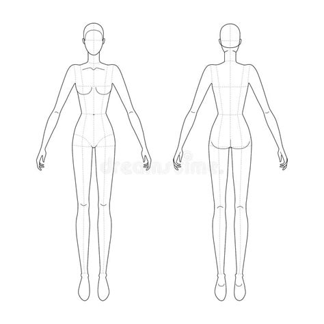 Female Body Standing Template