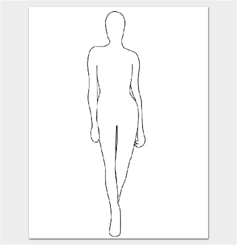 Female body template back view